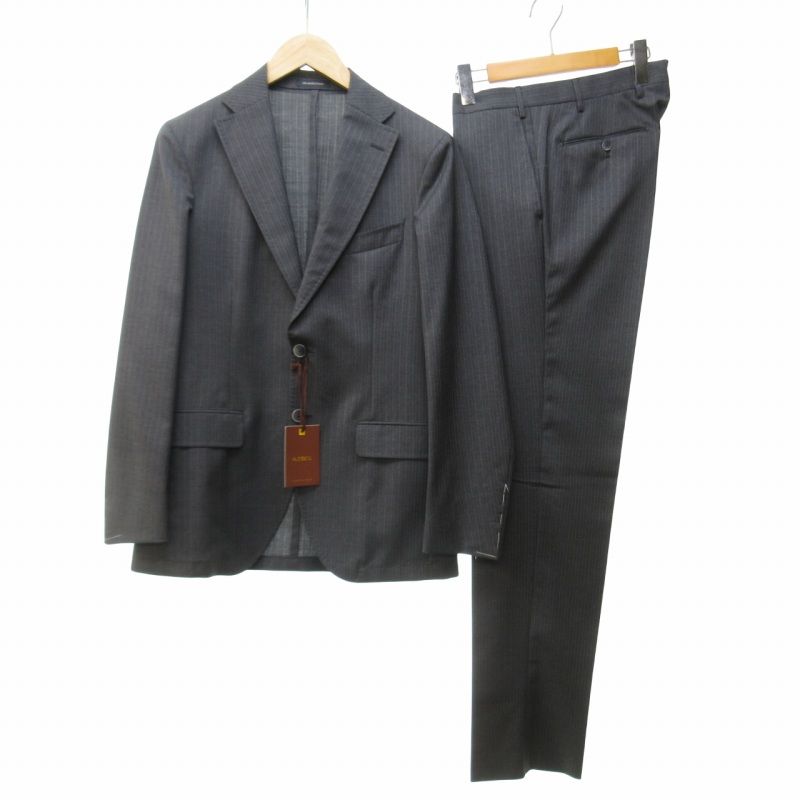 ALLESIO.L アレッシオラトーレ タグ付 近年モデル シングルスーツ セットアップ 2B サイドベンツ グレー 上下46 約S