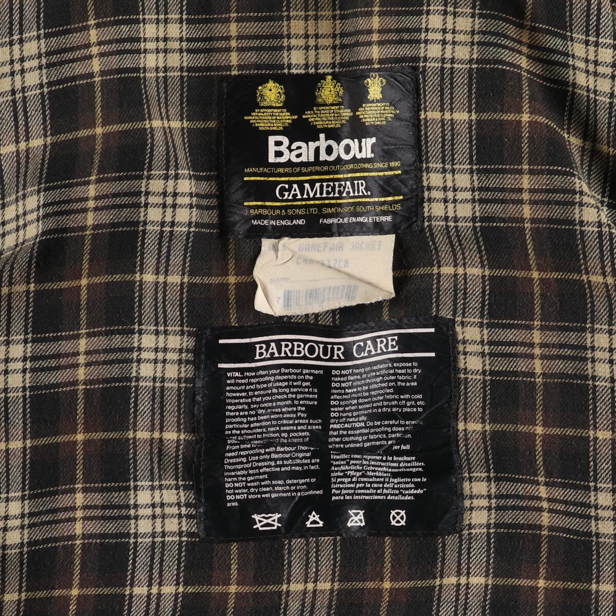 古着 90年代 バブアー Barbour GAMEFAIR ゲームフェアー 旧3