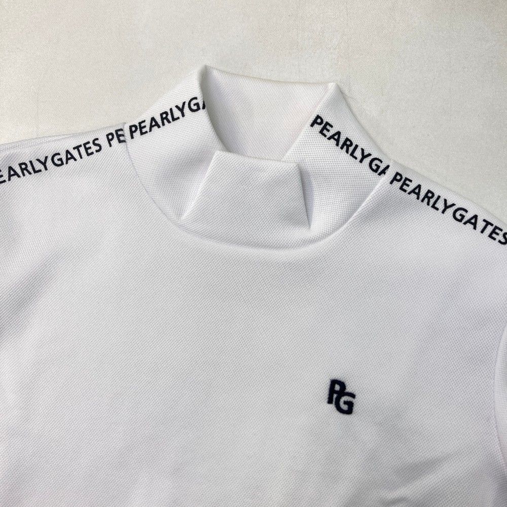 サイズ：1 PEARLY GATES パーリーゲイツ  ハイネック 長袖Tシャツ 裏起毛  ホワイト系 [240101427195] ゴルフウェア レディース ストスト サイズ：1 PEARLY GATES パーリーゲイツ ハイネック 長袖Tシャツ