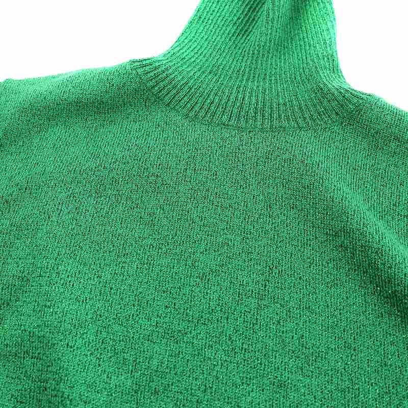 グッチ GUCCI ニット セーター 長袖 ラメ タートルネック ウール S 緑