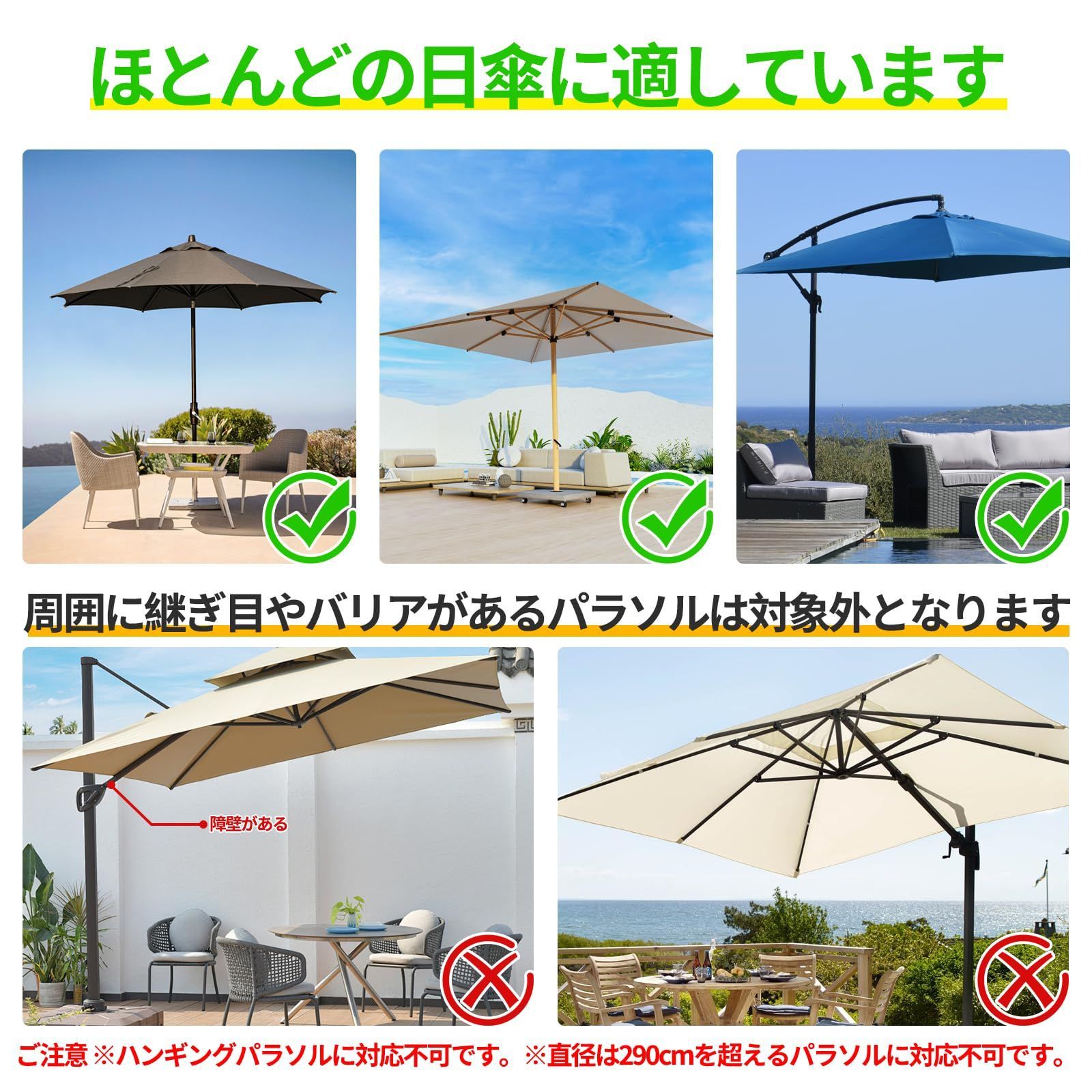 紫外線対策 ガーデンパラソル用蚊帳