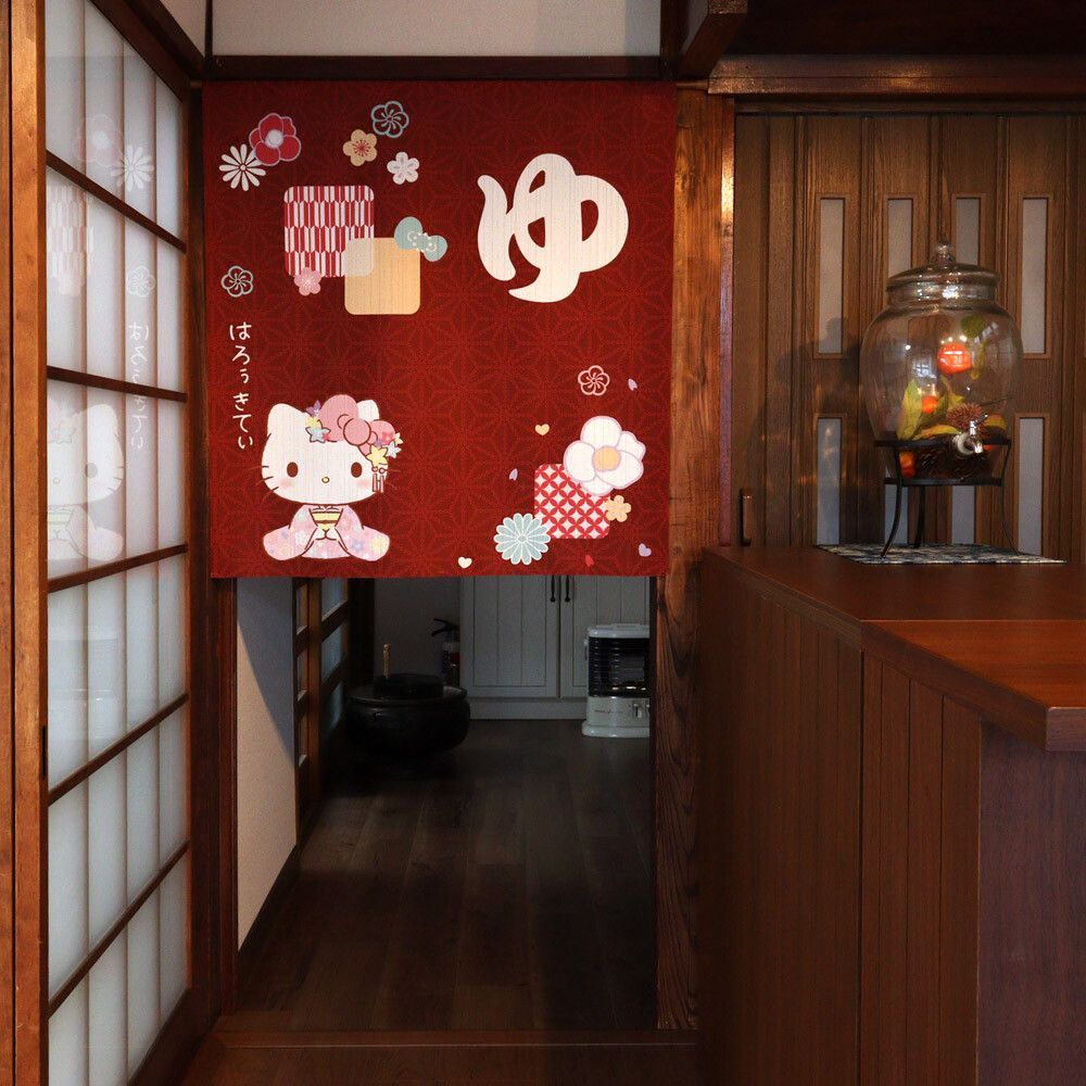 のれん 暖簾 間仕切り 目隠し サンリオ sanrio ハローキティ ゆ