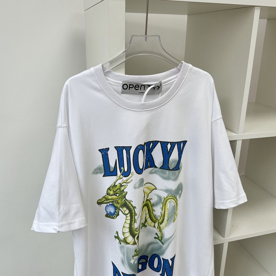 Open YY ラッキードラゴン 白 ホワイト Tシャツ 韓国 人気 半袖 - メルカリ