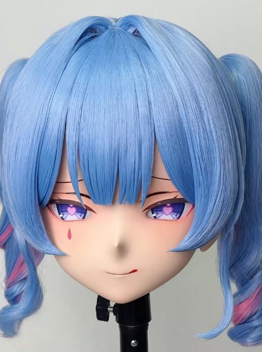 全頭マスク ロック付き NO.1199 フルマスク ドール ヘッドロリータ人形 コスプレ 変身 仮装 着ぐるみ 二次元美少女