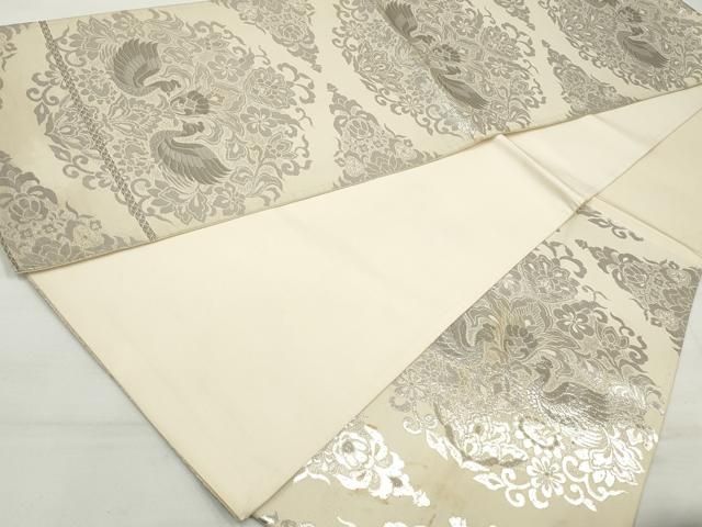 平和屋着物◎六通柄袋帯 牡丹 金銀糸 正絹 逸品 BAAU6923yc