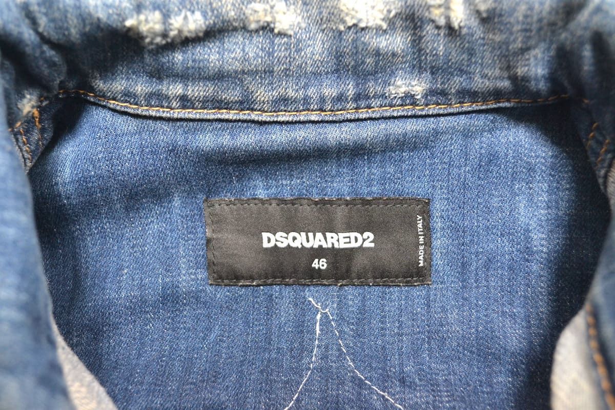 DSQUARED2 Dan Jean Jacket Denim Blue ワッペン付 ダメージ加工