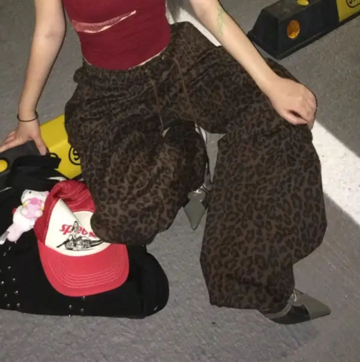 レオパード ワイド ジョガー パンツ