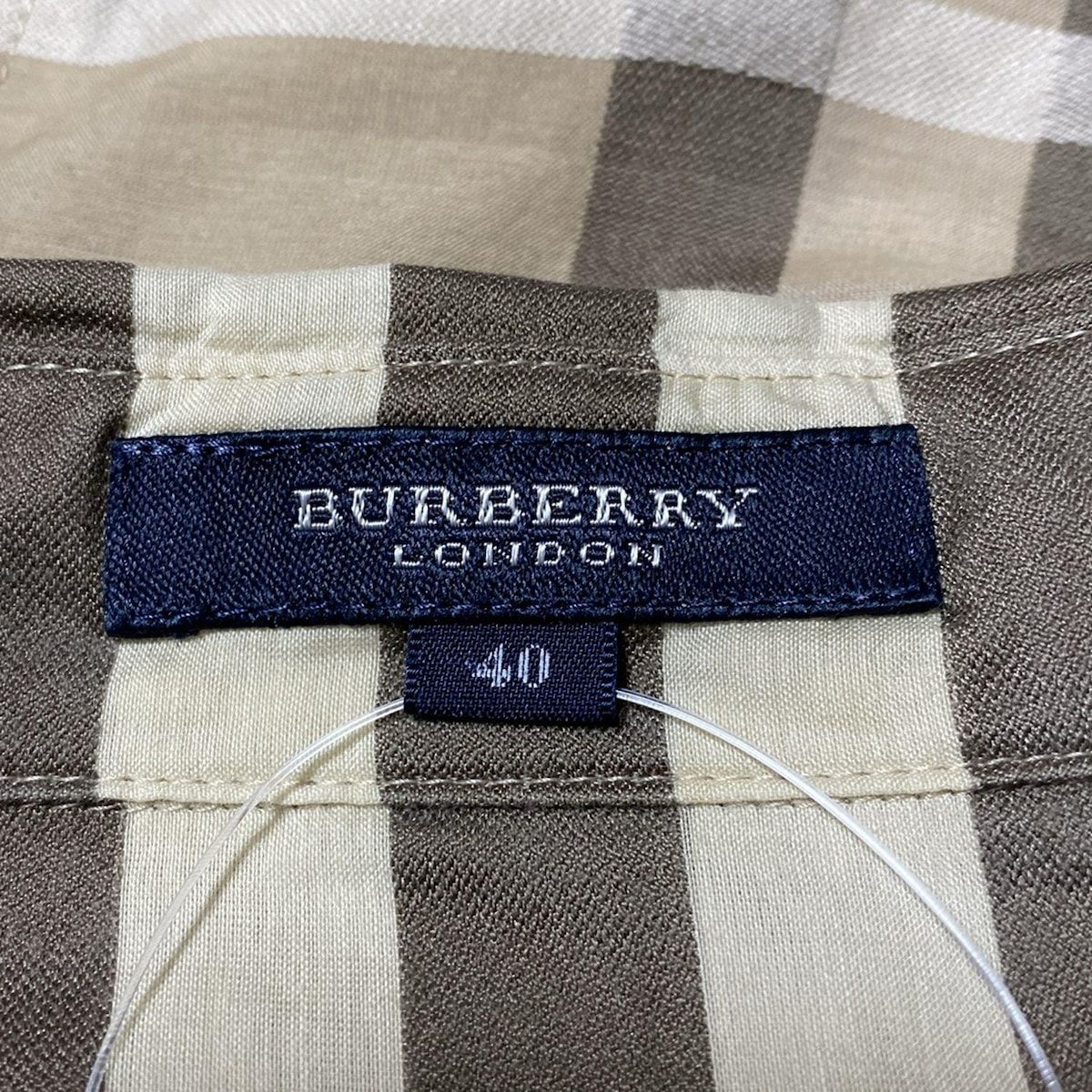 配送商品は通常配送無料。 バーバリーロンドン 七分袖シャツブラウス サイズ40 L レディース - ライトブラウン×ブラウン×ベージュ チェック柄|プリーツ