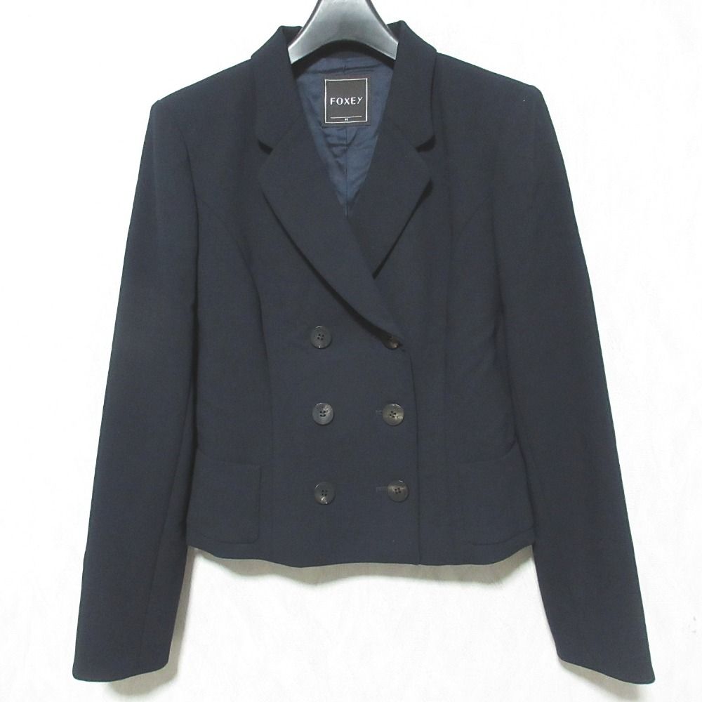 人気♡美品♡FOXEY フォクシー ダブルジップ テーラードジャケット ブラック 人気♡美品♡FOXEY フォクシー ダブルジップ テーラード
