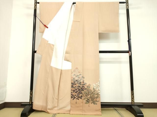 平和屋着物●十日町　加賀草木友禅の第一人者　田村哲彦　色留訪問着　草花文　暈し染め　正絹　逸品　DAAV1484tw 平和屋着物○十日町 加賀草木友禅の第一人者 田村哲彦 色留訪問着 草花