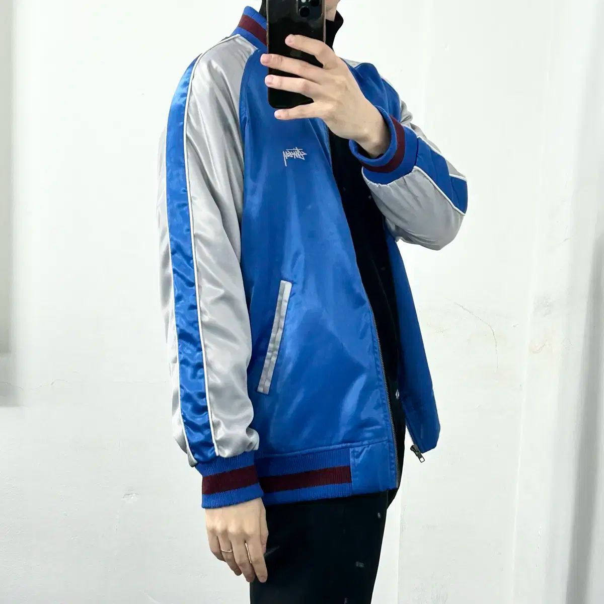 美品】STUSSY スカジャン スーベニアジャケット 35周年 ロゴ刺繍 トラ  