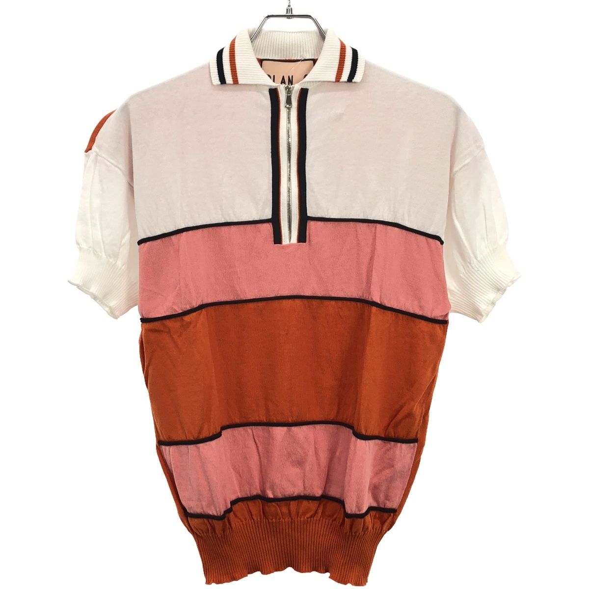Plan C - PLAN C プラン シー パネル切替ハーフジップポロシャツ PPCME02GIJFC001 ミックスカラー 38 PLAN C プラン シー パネル切替ハーフジップポロシャツ