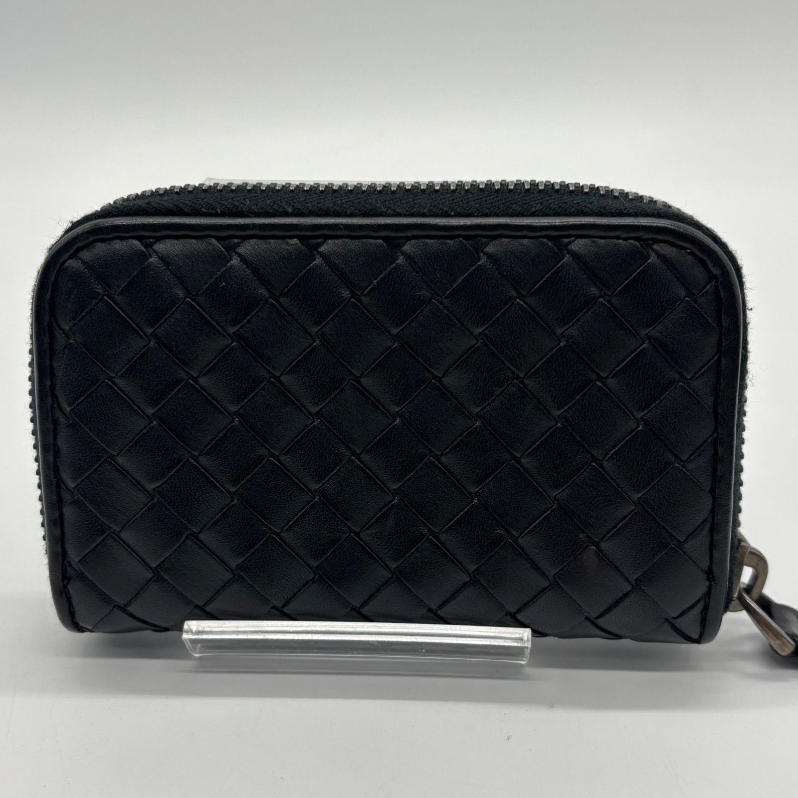 美品 ボッテガヴェネタ コインケース イントレチャート ラウンドファスナー 黒 極美品】BOTTEGAVENETA ボッテガ イントレチャート コインケース