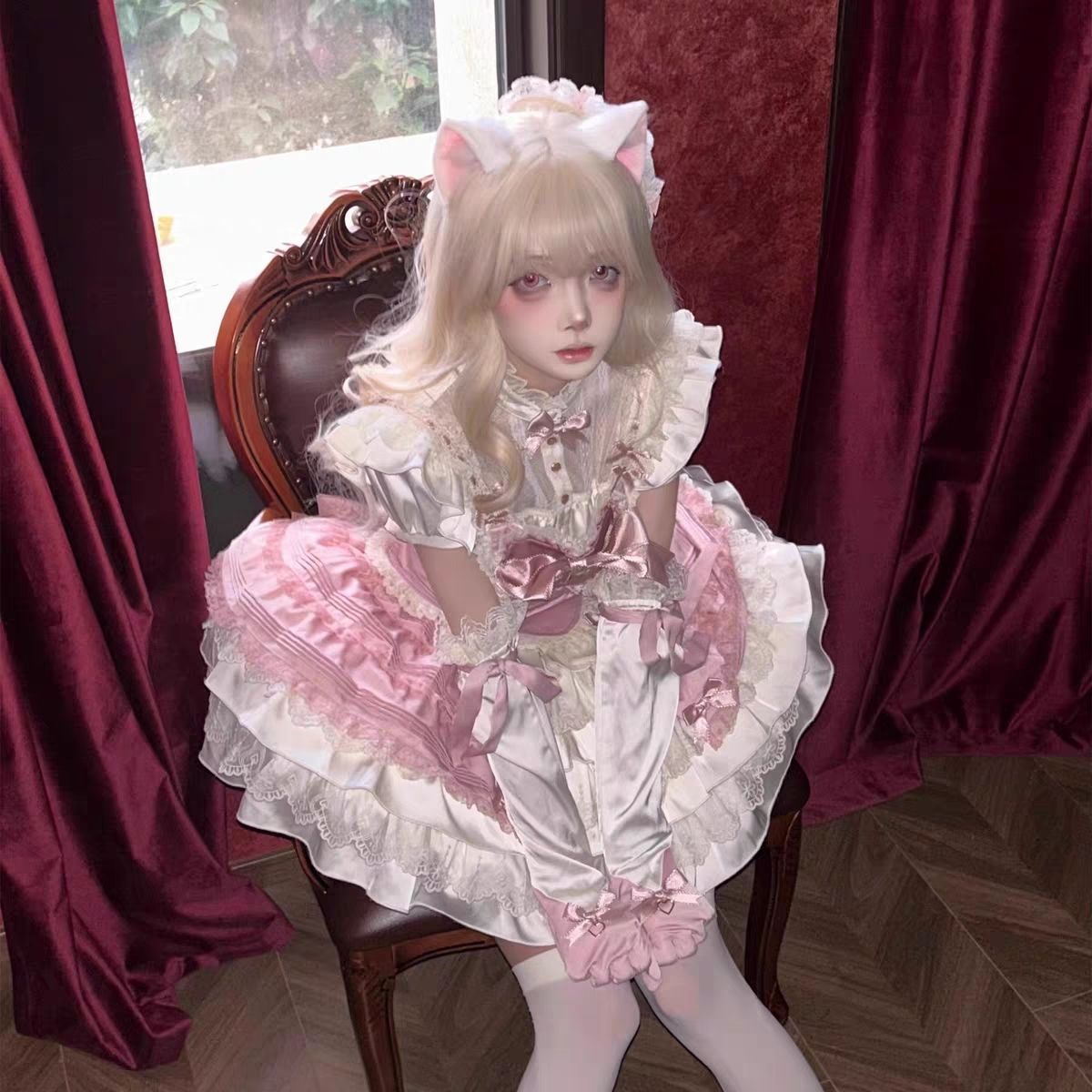 レース＆リボン装飾 3点セットで可愛さ満点のプリンセススタイル