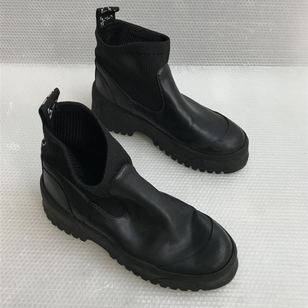 ザラ&frasl;ZARA TRF☆トラックソール&frasl;リブニット&frasl;ショートブーツ36&frasl;size