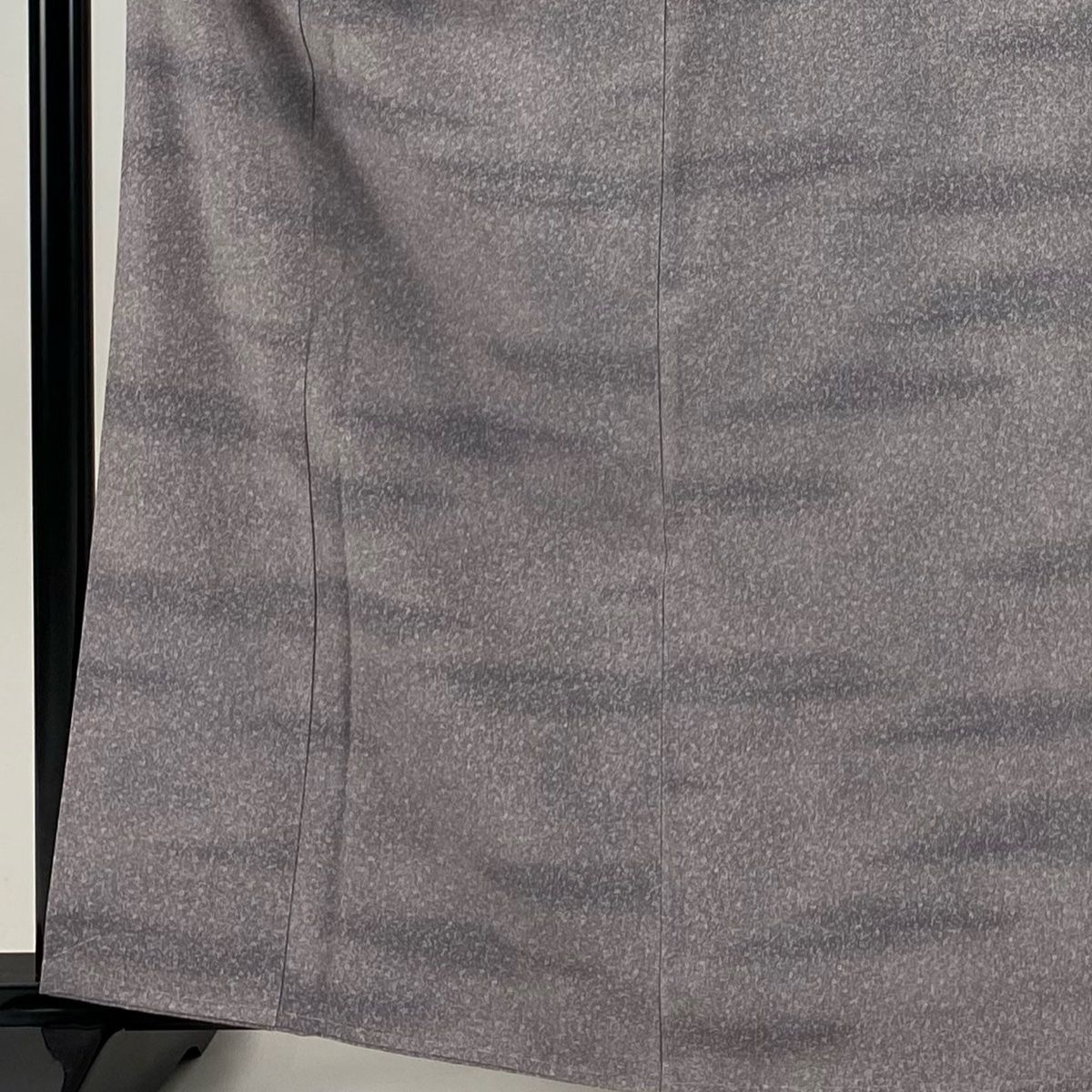 小紋 身丈164cm 裄丈65cm M 袷 霞 幾何学 ぼかし 灰紫 正絹 秀品