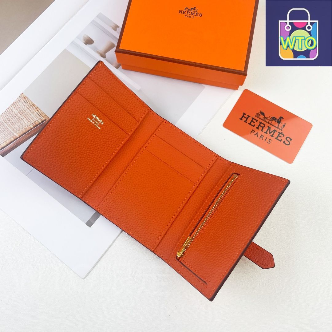 【Hermes】鮮やかオレンジカラー☆人気 Bearn mini ウォレット Bearn mini wallet | Hermès Thailand