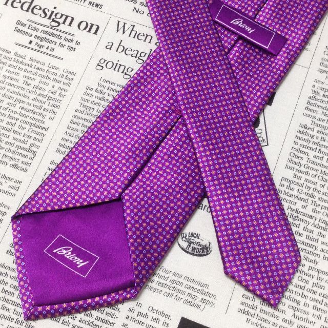 ブリオーニ Brioni 美品 未使用品 微光沢 ネクタイ イタリア製 シルク