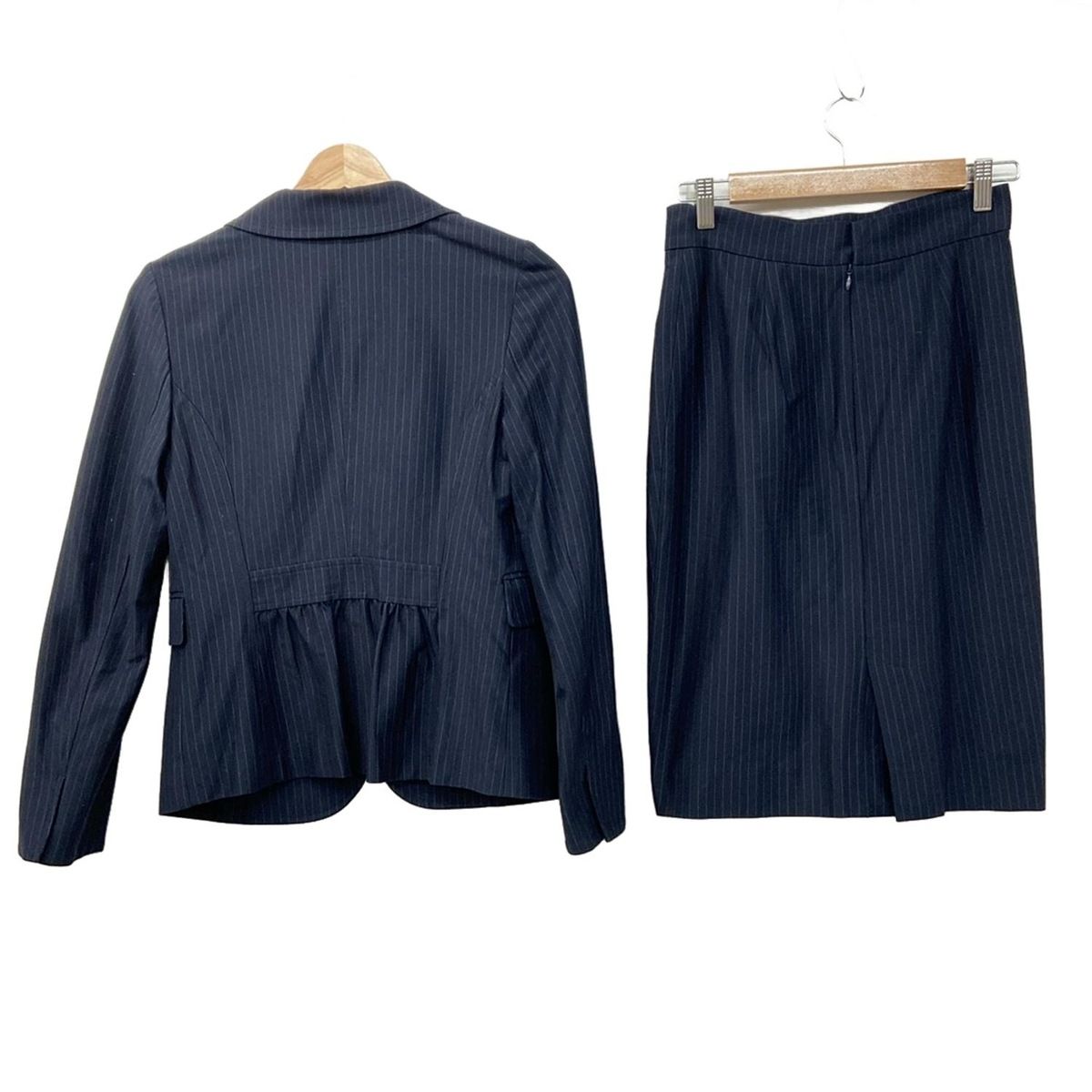 kayme ケイミー スカートスーツ レディース - ネイビー ストライプ