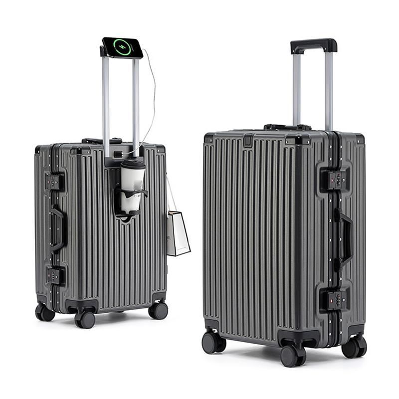 スーツケース キャリーケース 機内持ち込み S M L 2泊3日 3泊4日 usbポート カップホルダー 大容量 軽量 耐衝撃 静音 海外出張 修学旅行 おしゃれ