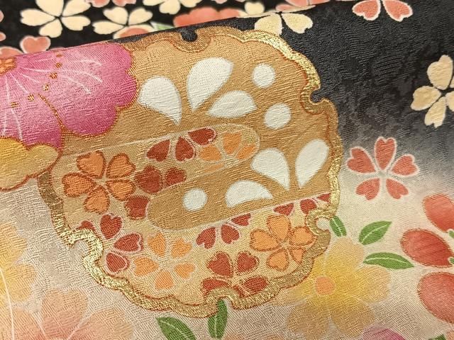 平和屋着物○白鷹お召 雪輪重ね文 正絹 逸品 AABA0117zg