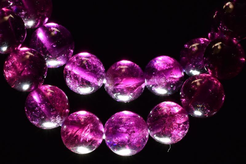 【１点物】透過性あり高品質 ロードライトガーネット　7mm　ブレスレット _MA2378