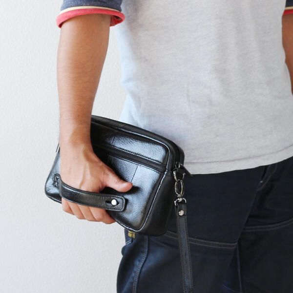 特価】セカンドバッグ 2WAY ショルダーバッグ 牛革 本革 シボ