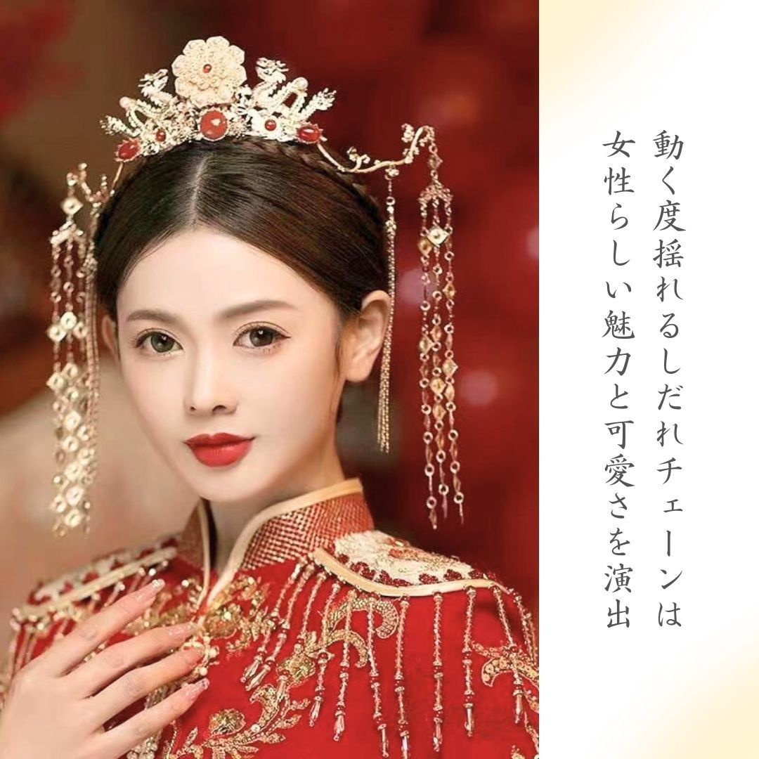 在庫限り】ヘアアクセサリー 金龍の冠 ダブルドラゴン ゴージャス 髪