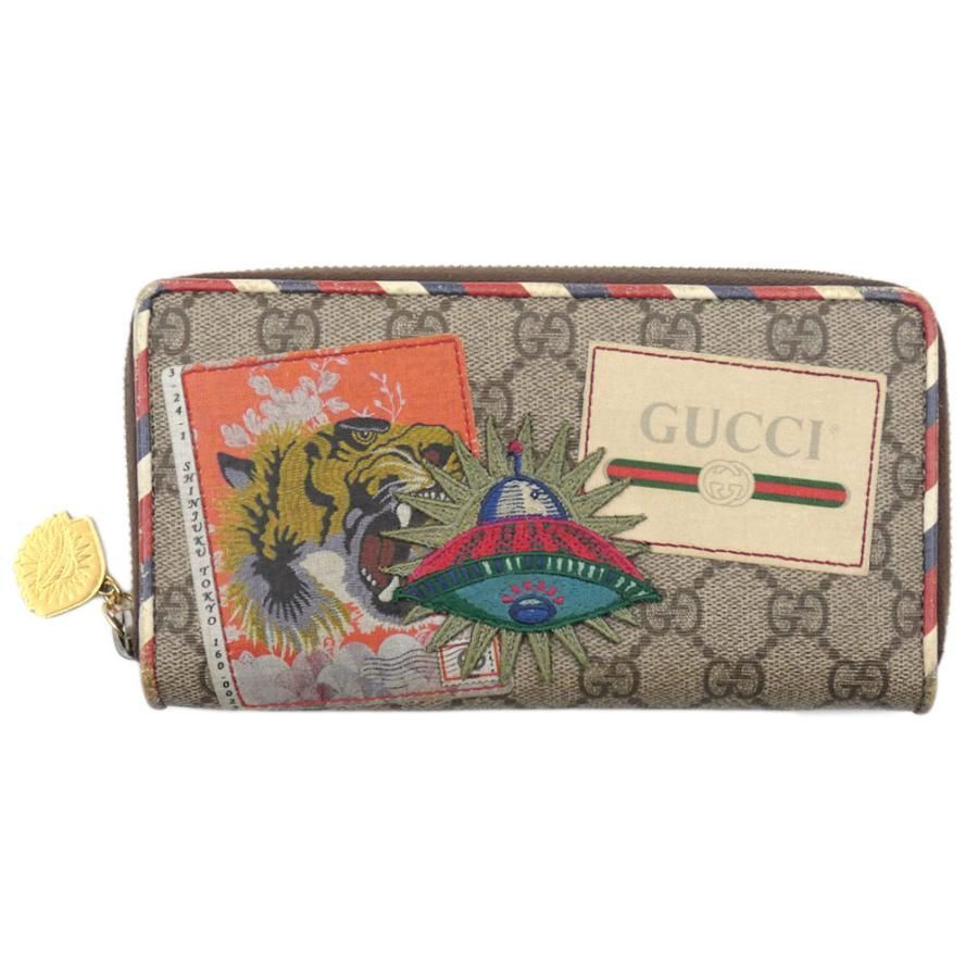 グッチ 財布 GUCCI GGスプリーム クーリエ タイガー ラウンド