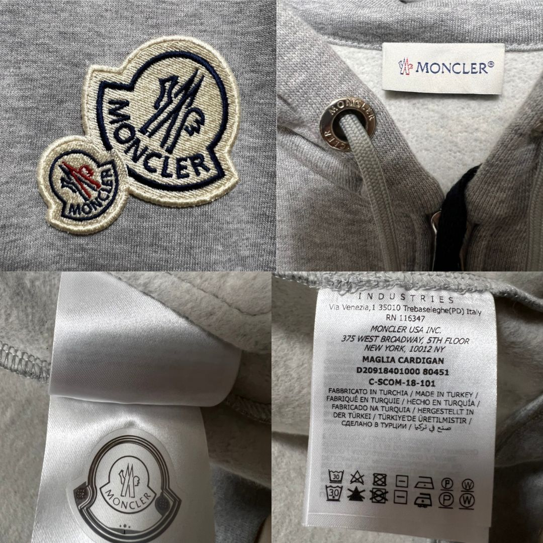 ☆新品未使用タグ付き・本物保証☆MONCLER ダブルロゴワッペン パーカー S～XXLサイズ グレー色 - メルカリ