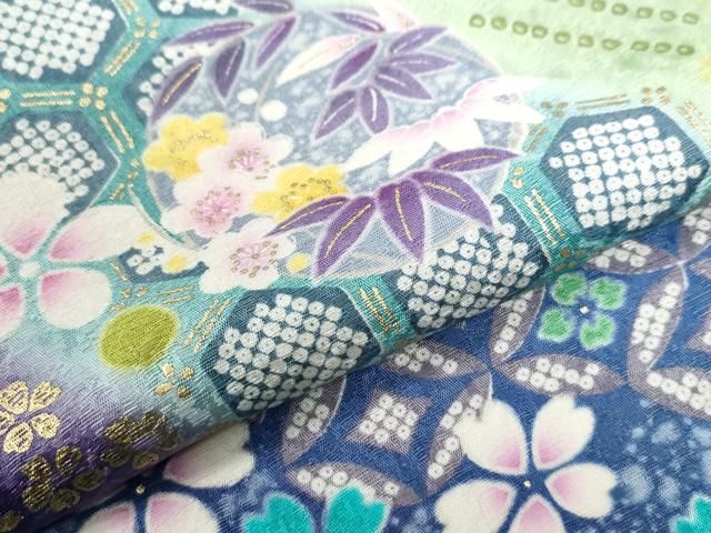 平和屋着物○豪華振袖 雪輪舞花文 暈し染め 金彩 正絹 逸品
