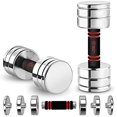 Northdeer ダンベル 可変式 小型 スチール製 10 kg 5 7 8 クロームメッキ 家庭用 通常版