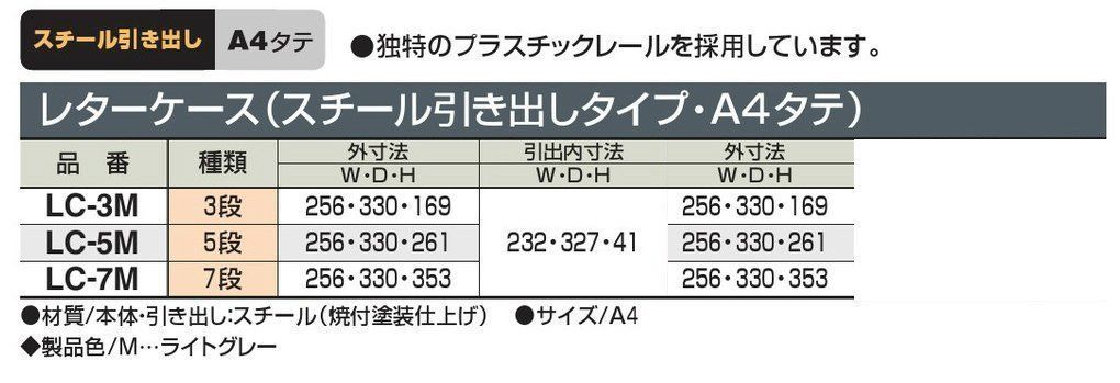 在庫セール】コクヨ レターケース スチール引き出し A4縦 片引 7段 LC