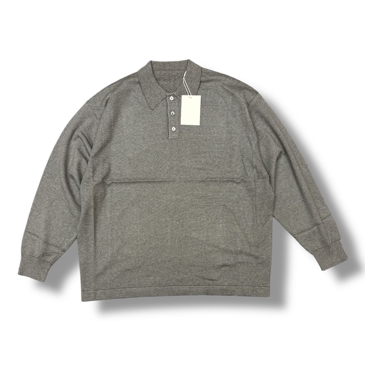 参考上代22000円 未使用品 crepuscule L/S Knit Polo ボーダー 