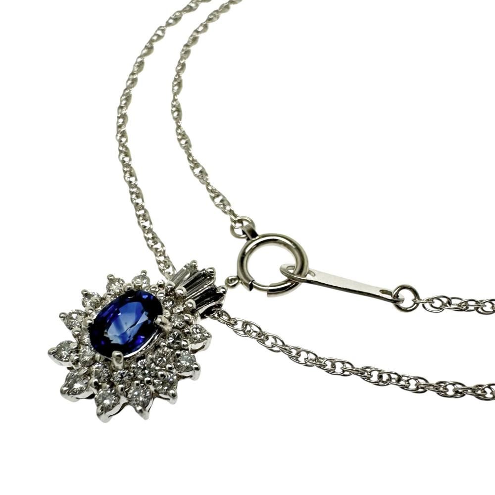 LA SOMA プラチナネックレス LA SOMA/ラソマ サファイア 0.58ct ダイヤモンド 計0.40ct