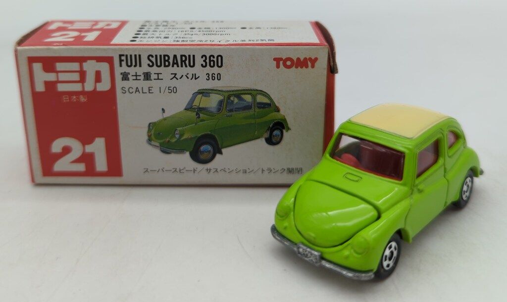 トミー トミカ赤箱日本製 富士重工 スバル 360/黄緑 21-4 - メルカリ