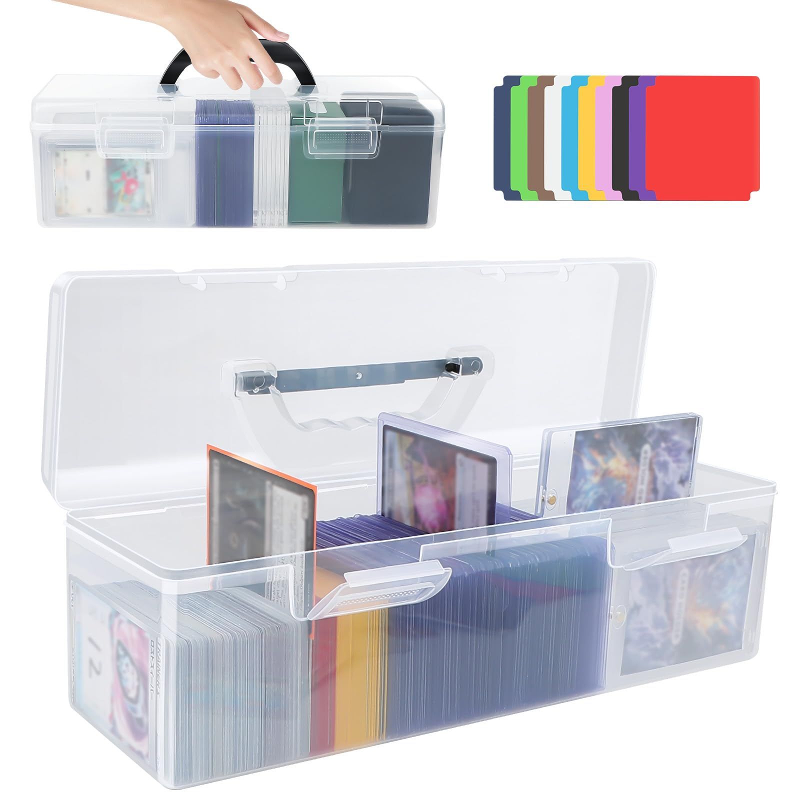 HIMOMO カードボックス 透明 2個セット ストレージボックス トレカ 約