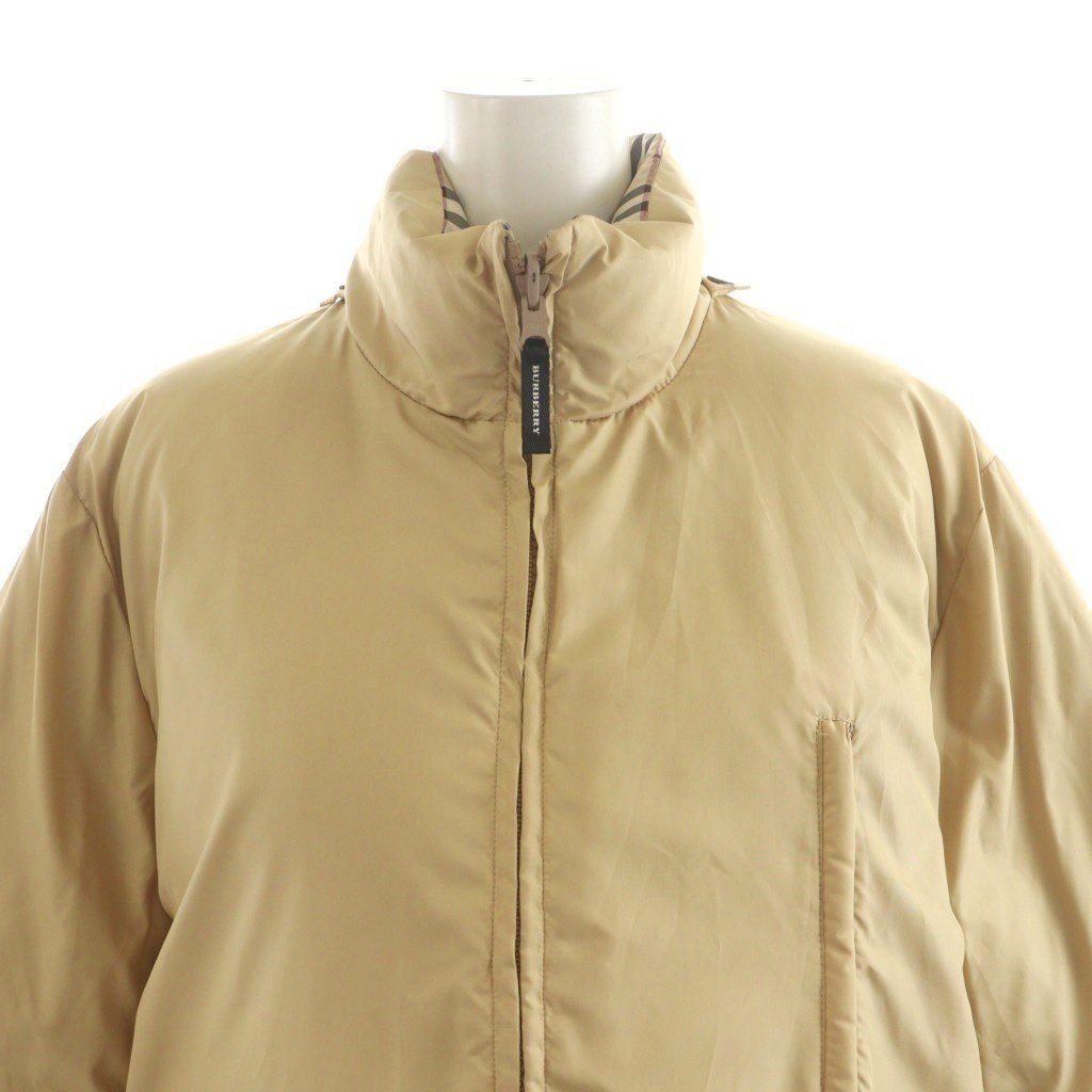  バーバリー ロンドン LONDON ノバチェック ダウンコート ロング丈 リバーシブル スタンド ナイロン アウター 160 A ベージュ BN 283-386 AN 38 ウールコート コート