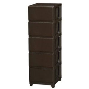 【新品・3営業日で発送】JEJ デコニーチェスト5段 ダークブラウン
