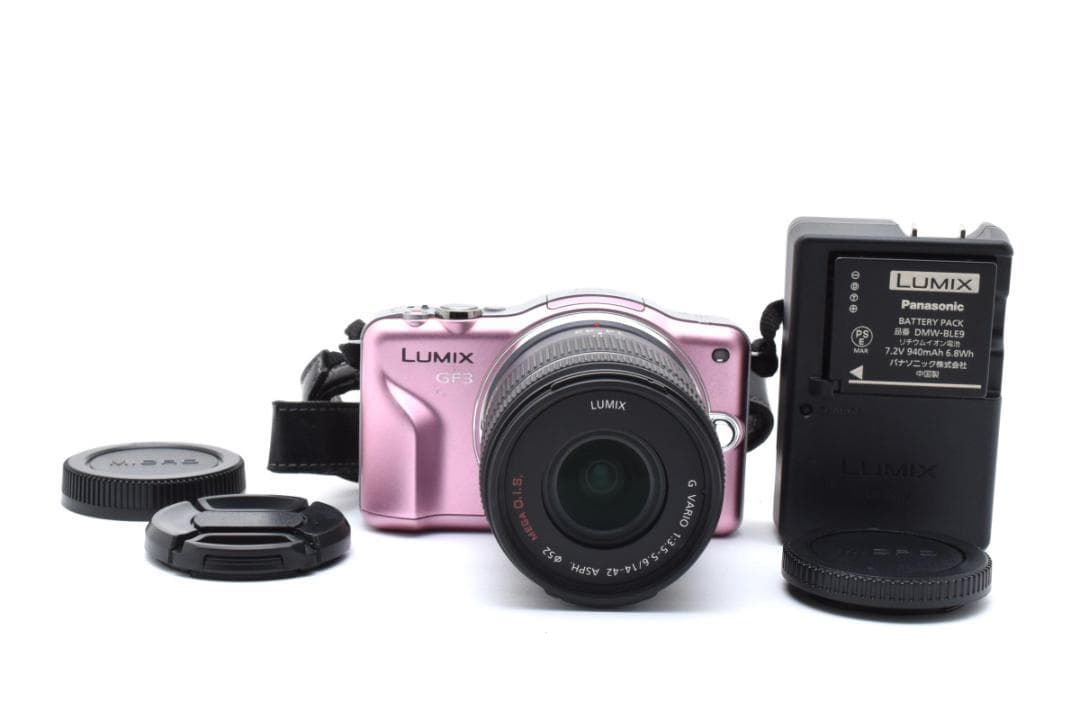 297 Panasonic ショップ LUMIX DMC-GF3 ピンク レンズキット ☆極美品