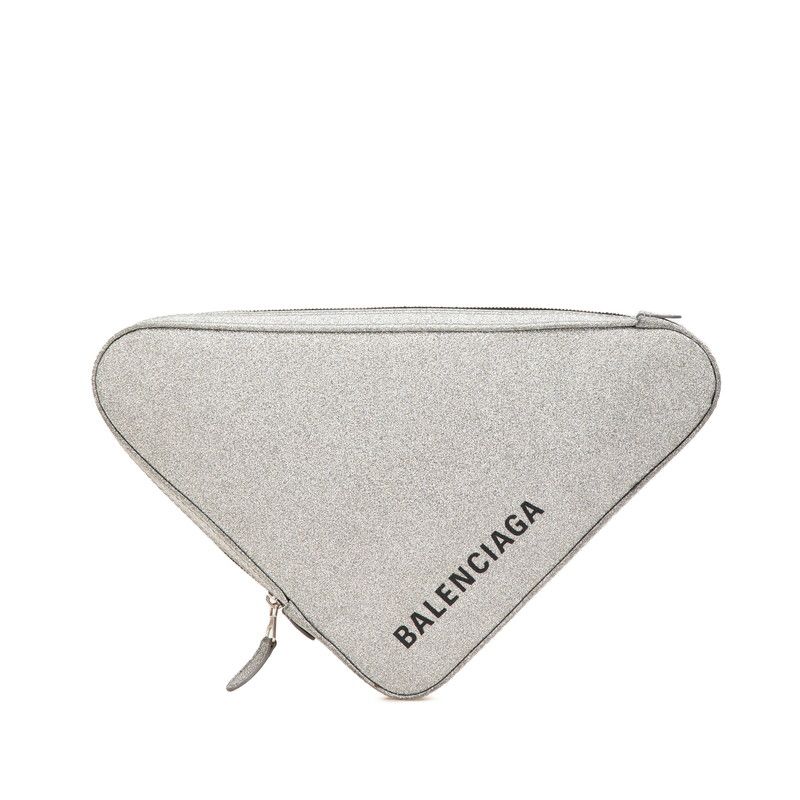 バレンシアガ トライアングル グリッター 476976 シルバー レザー レディース BALENCIAGA 228-04101