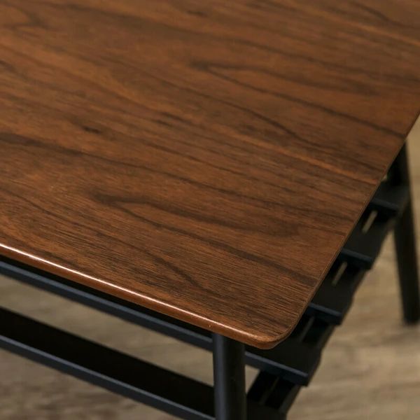 120×60cm おしゃれ 大きめ 棚付き折れ脚テーブル 来客用 MARWIL-DEMENAGEMENTS_CH