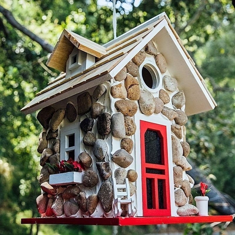 巣箱 鳥の巣 鳥の巣箱 バードハウス バードルーム 鳥用品 鳥かご 吊り下げ ぶら下げ 庭園 自然 装飾 休憩所 ミニハウス ハウス 樹脂 オシャレ