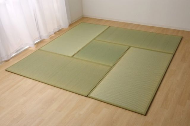 置き畳 国産 い草ラグ あぐら ナチュラル 4.5畳セット 82×164×1.7cm4枚 82×82×1.7cm1枚 ナチュラル 代引不可