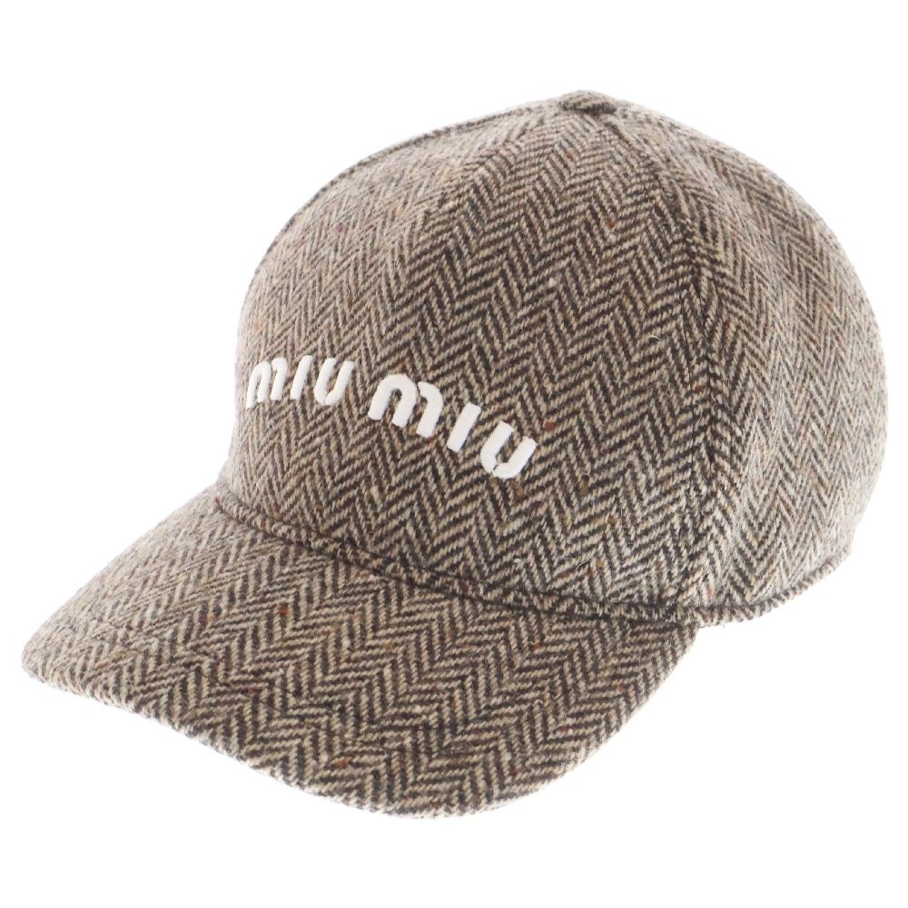 miumiu (ミュウミュウ) ベースボール ウールキャップ ブラウン  