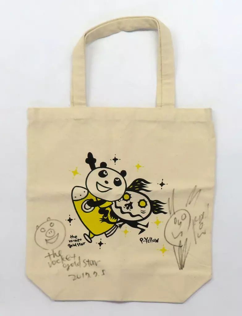 中古】バッグ the rocket gold star＆Yellow(Peelander-Z) 直筆