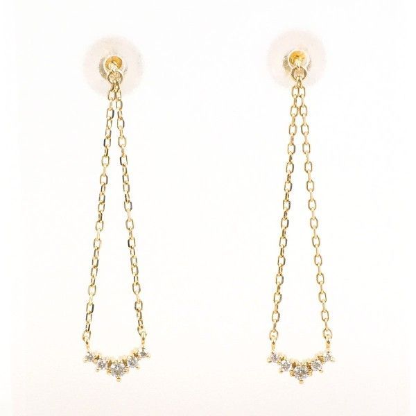 K10YG ピアス ダイヤ 総重量約0.5g