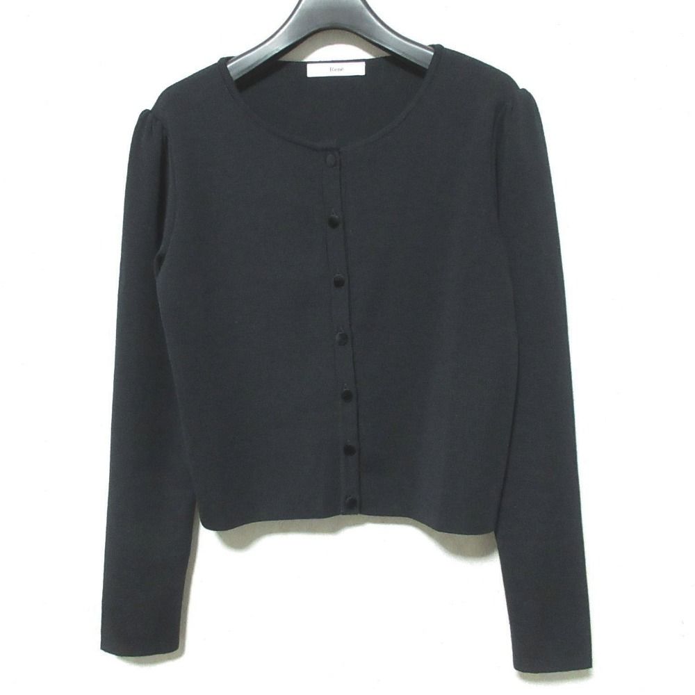 DM掲載新品タグ付き【Reneルネ】透かし編み ブラック カーディガン 36 DM掲載新品タグ付き【Reneルネ】透かし編み ブラック カーディガン 36