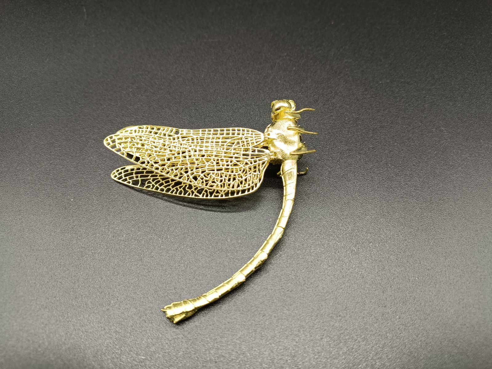 銅製置物 蜻蛉 勝虫 関節可動 金工 インテリア置物 キフト箱付き 銅器