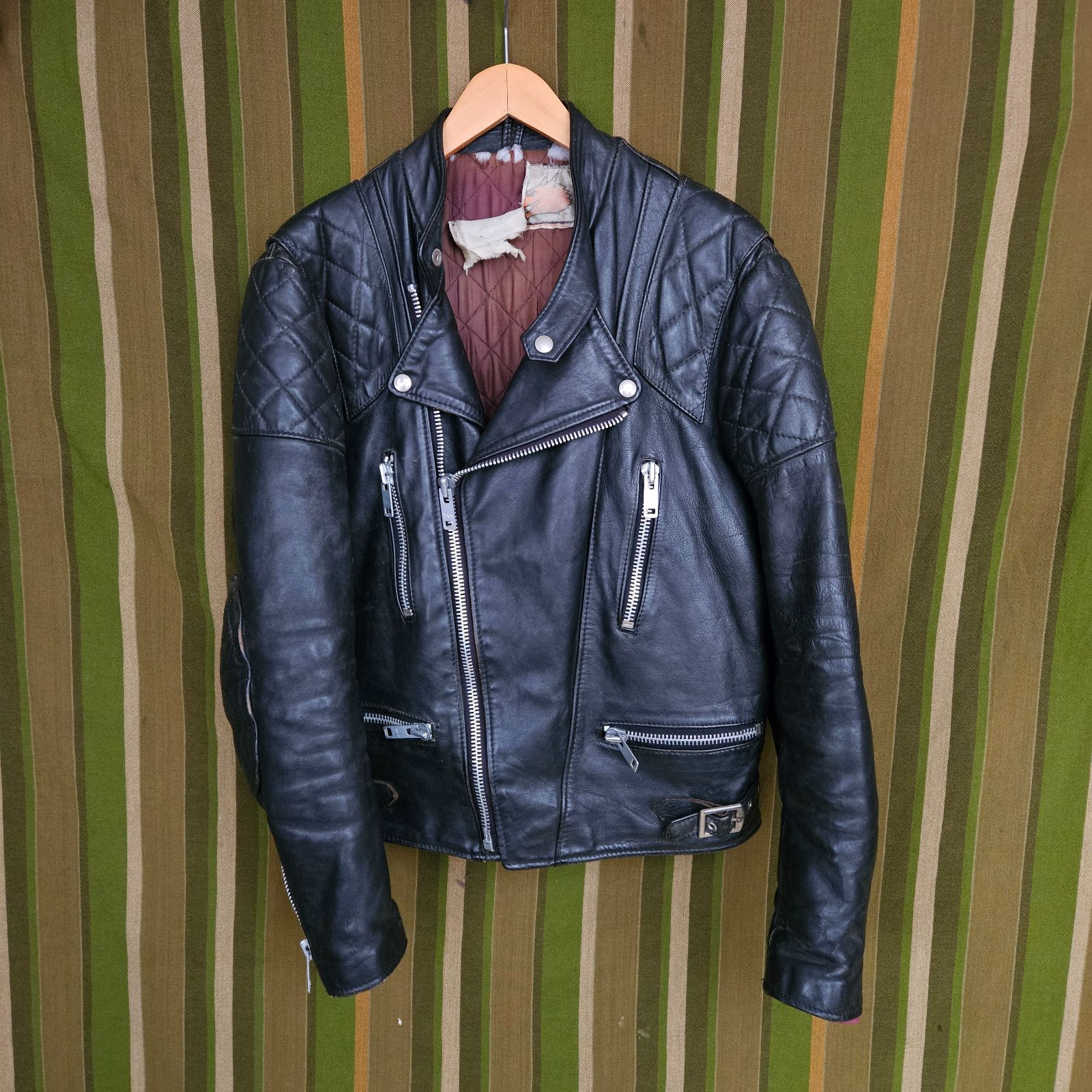 70s UK Vintage [WOLF LEATHERS] Motorcycle Jacket - メルカリ
